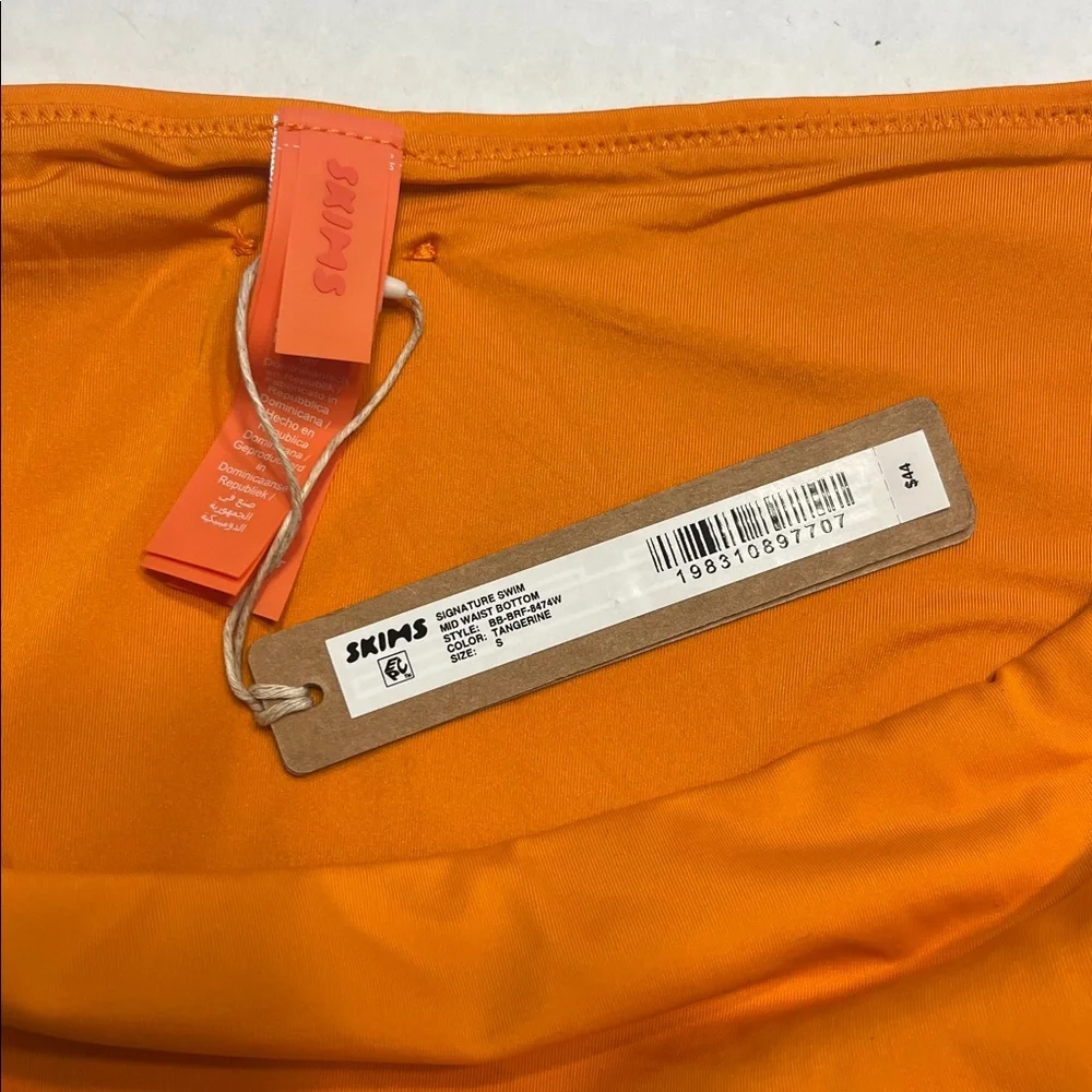NWT Skims Swim Mid waist Bikini Bottoms new orange tangerine